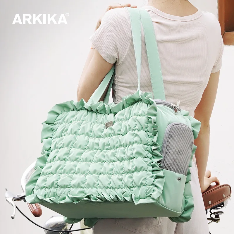 ARKIKA Pet Cat Bag Portable Outdoor Anti-Stress Small Dog Dog Out Breathable Handle Shoulder Backpack Bag