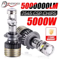 5000W 5000000LM H7 H4 Canbus Car Headlight Mini Lens H11 H8 9005 9006 HB3 HB4 LED Projector Bulb 6000K Auto Motorcycle Mini Lens