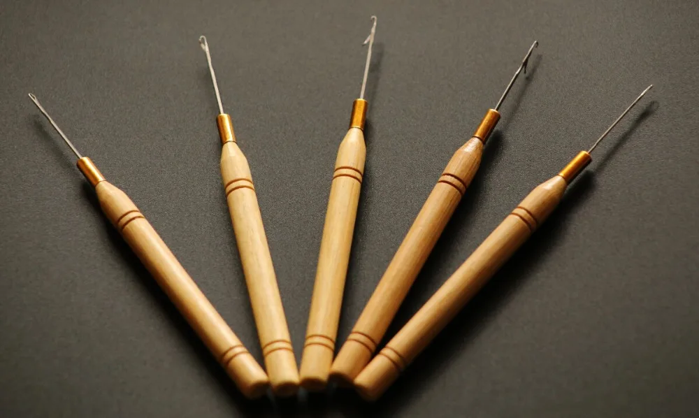 

48 шт. в партии, микро кольцо для наращивания волос, Бамбуковая ручка, вытягивающая игла, перо, крючок, инструмент