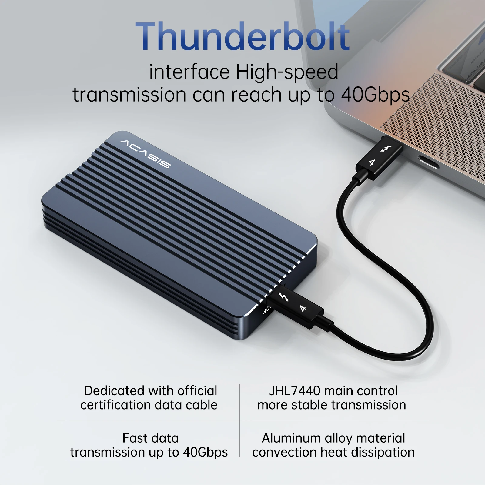 Acasis 40 Гбит/с Thunderbot M2 NVME SSD Корпус внешнего жесткого диска корпус SSD для Macbook Pro высокоскоростной корпус