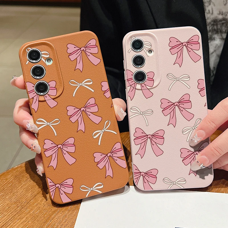 Elegant Pink Bowknot Soft Phone Case Cover