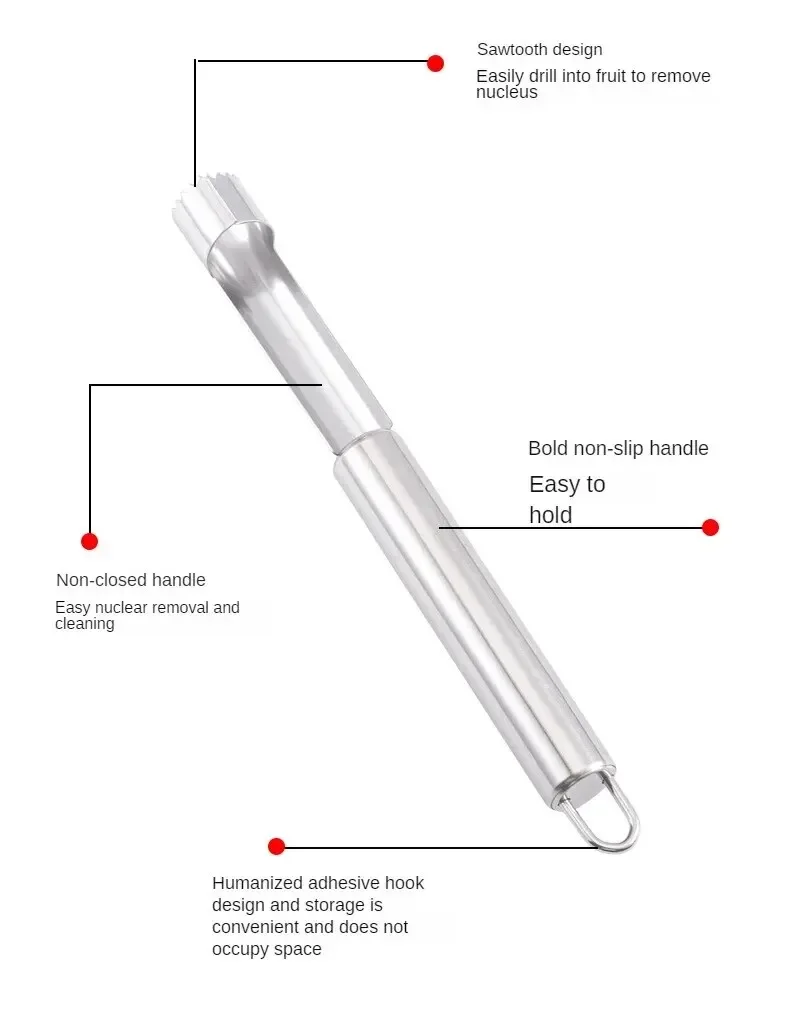 Fruit Core Cutter - Durable Stainless Steel Apple Corer & Pear Seed Remover Tool