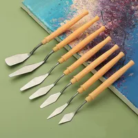 7pcs/Set Oil Painting Scraper Palette Knife Watercolors Fine Acrylic Gouache Paint Spatula Pick Color Mixing Tools Art Supplies 2