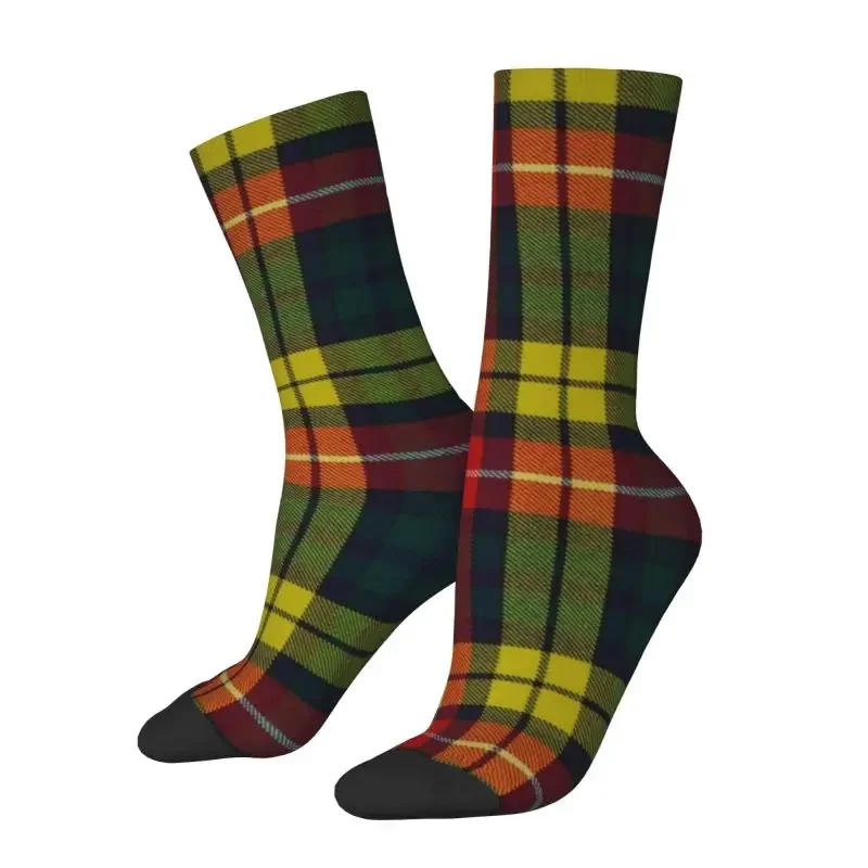 

Scottish clans Buchanan tartan plaid Mens Crew socks unisex fun spring summer autumn winter dress socks