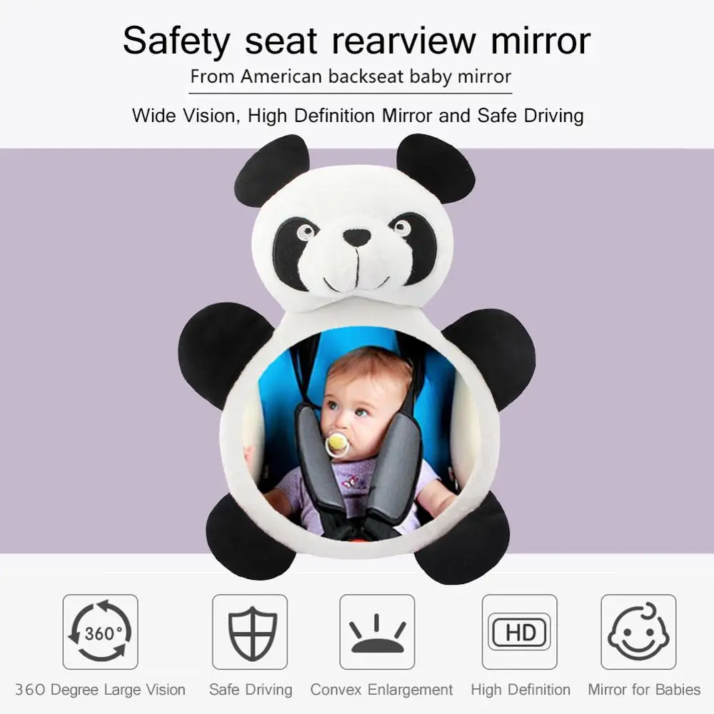 Cute Baby Rear Facing Mirrors Adjustable Safety Car Baby Mirror Back Seat Headrest Rearview Mirror Car Safety for Kids Child
