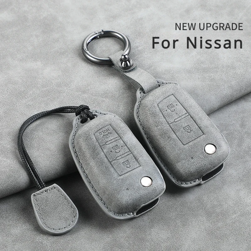 

Leather Car Key Cover Car Key Case 2/3 Button for Nissan Qashqai J11 X-trail Murano Maxima Tiida Altima Quest Juke Micra Pulsar