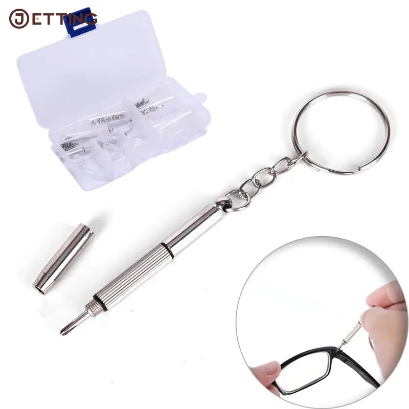 1 Set Glasses Sunglass Screws Nuts Watch Spectacles Screwdriver Repair Kits Tool Tiny With