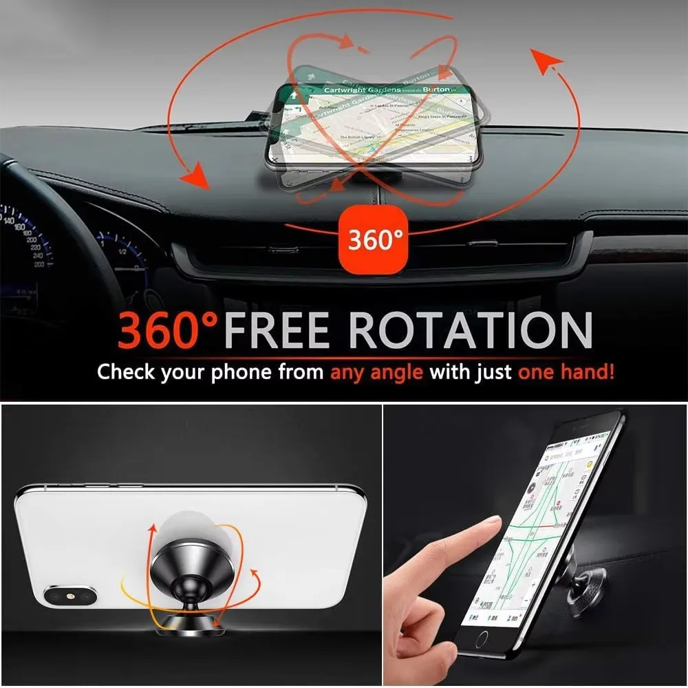 Universal Magnetic Car Phone Holder - Dashboard Mount for Phones and GPS Devices