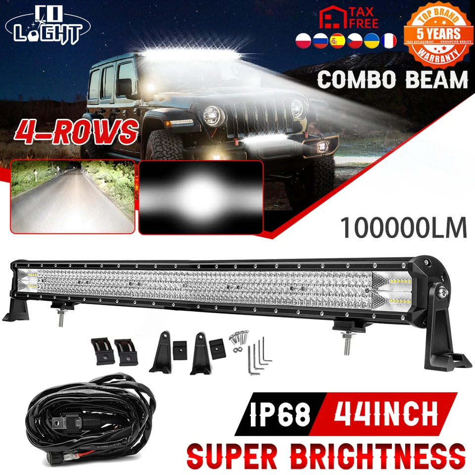 Co Light 44 Inch 12d Led Light Bar Offroad Driving Work Light 100000lm Spot  Flood Combo For 4x4 Atv Suv Truck Tractor 12v 24v - Light Bar/work Light -  AliExpress