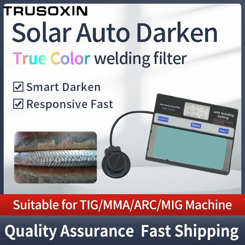 Smart solar auto dimming true color welding mask lens/eye mask filter