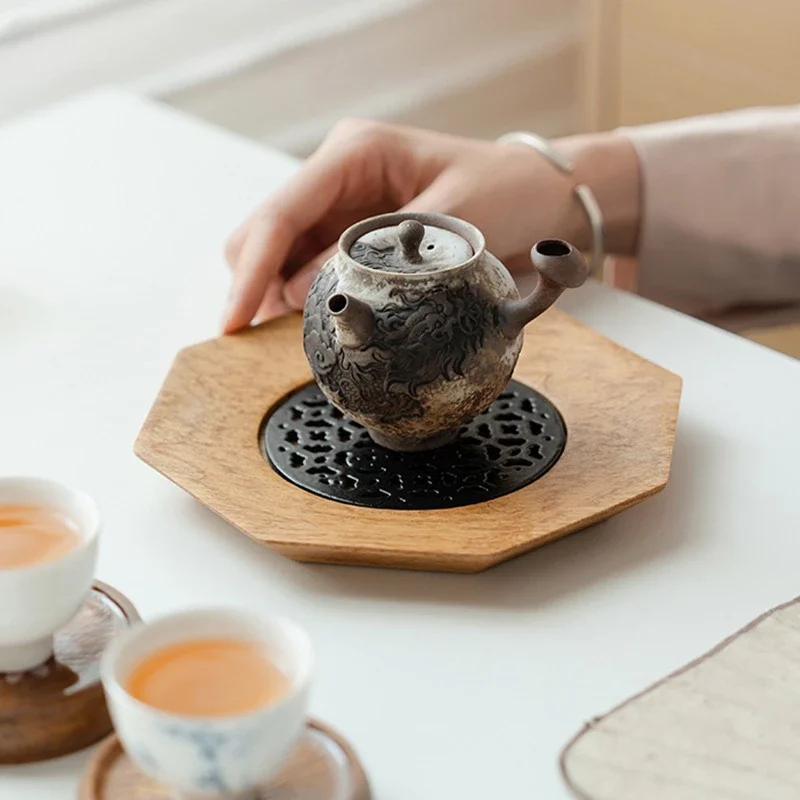 

Тяжелый бамбуковый подшипник для кастрюль с рисунком дракона, подставка ручной работы для сухих окон, поднос для чая, аксессуары для кафе, украшение