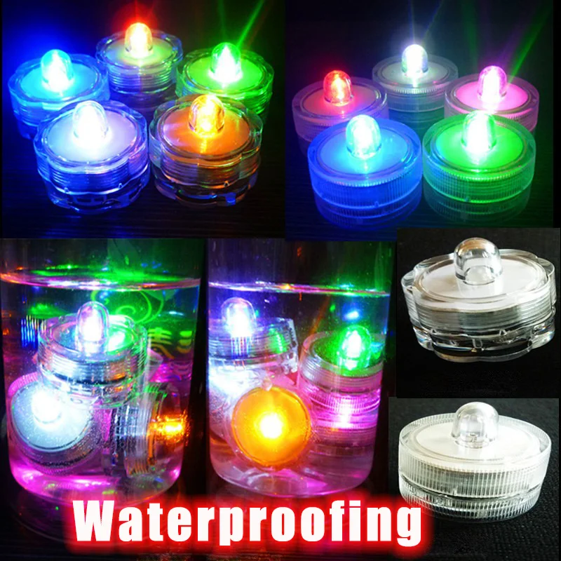 LED Waterproof Candle Lights Fish Tank Lights Aquarium Lights Party Bar Wedding Waterproof Electronic CandleLights Diving Lights