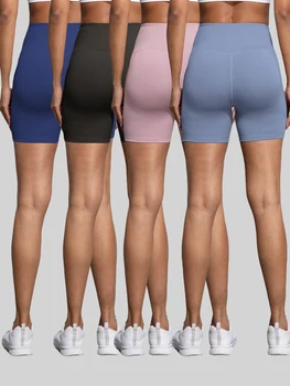 Double Pocket Yoga Shorts for Women Solid Color Butt Lifting Cycling Tight Outdoors Elastic Jogging Shorts Female Sportswear 2