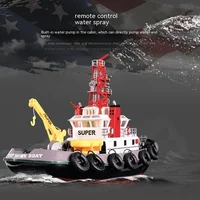 2.4g Rc Ship Rescue Simulation Fire Rescue Water Spray Remote Control Speedboat Model Boat For Children'S Rc Toy Gift Handsome 1