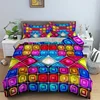 Abstract Geometric Duvet Cover Microfiber Queen Bedding Set For Boys Girls Room Rainbow Plaid Print Quilt Cover With Pillowcase 4