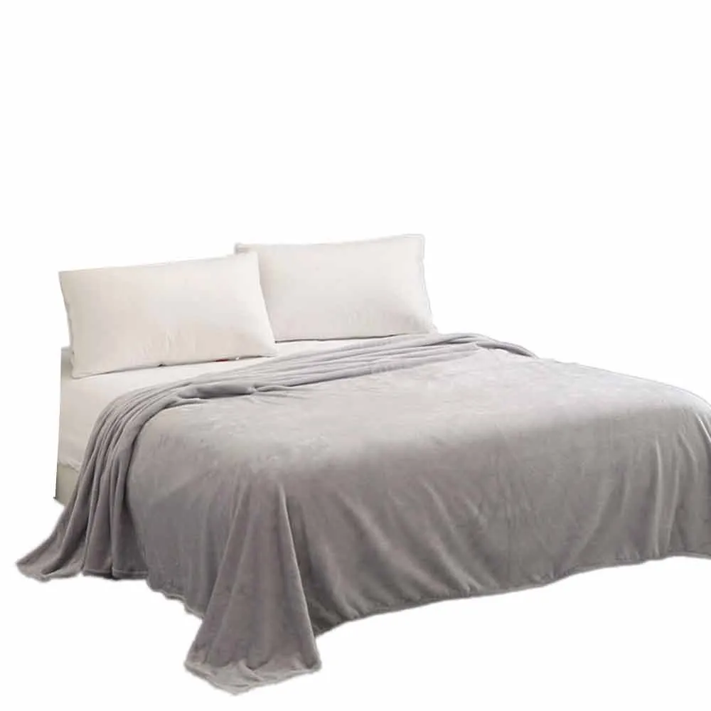 Description Picture 5 of itemSpring Winter Winter Flannel Blanket Fluffy Warm Soft Sofa Cover Bedspread Solid Blue Black Coral Fleece Plush Blankets For Beds