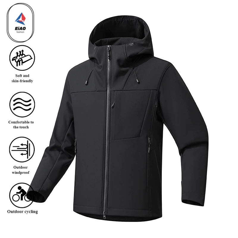 EIAO 2025 New Spring Autumn Waterproof Jacket Men Women Unisex Softshell Outdoor Hiking Camping Fishing Travel Windbreaker Tech