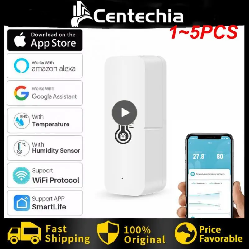 

1~5PCS Tuya Smart Wifi Temperature And Humidity Sensor Indoor Hygrometer Controller Monitoring For Alexa Home