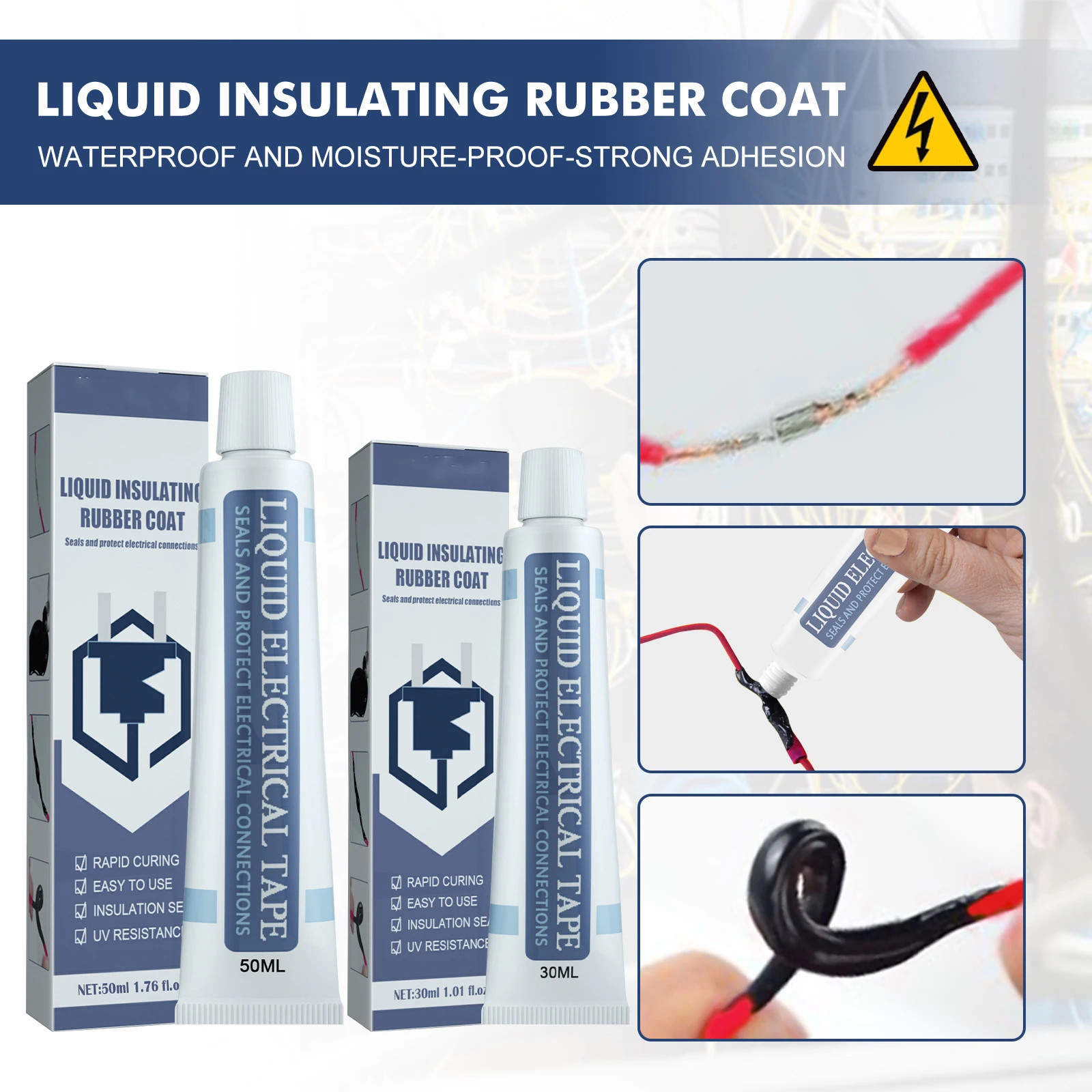 30ML/50ML Liquid Insulating Tape Repair Rubber Electrical Wire Cable Coat Fix Line Glue Wide Range Liquid Insulation Paste