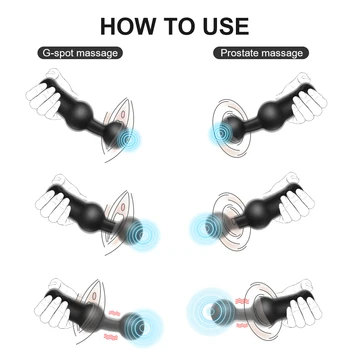 Vasana 2 in 1 Anal & vagina vibrator built in big ball prostate anal plug massager for male female couples sex toy Anal Balls 5