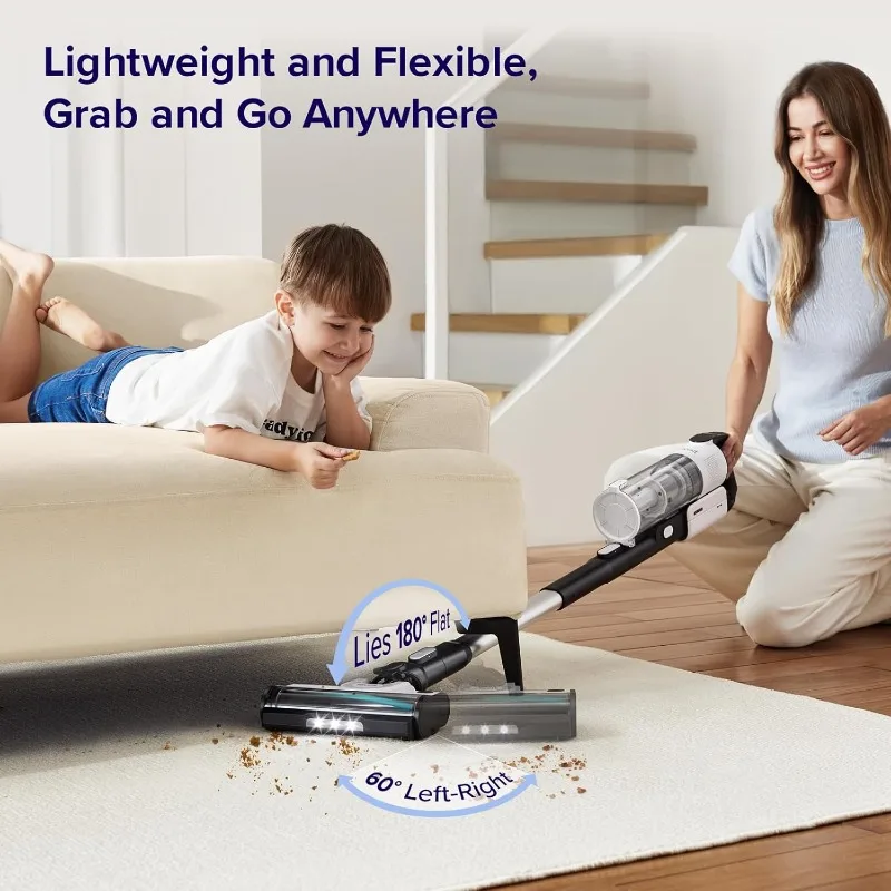 LEVOIT Cordless Vacuum Cleaner,Stick Vac with Tangle-Resistant Design,Up to 50 Minutes,Powerful Suction,Rechargeable,Lightweight 4