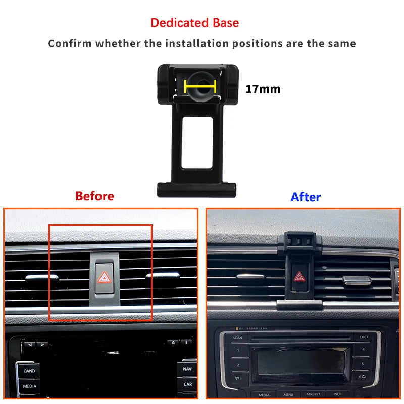 폭스바겐 VW 제타 MK6 2012-2014 전용 차량용 휴대폰 거치대 고정 브래킷 베이스 스마트폰 무선 충전 지원