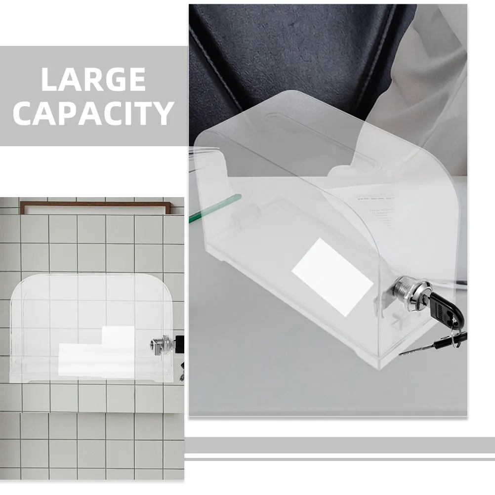 2세트 대용량 아크릴 제안함/금고함 (명함, 기부금, 추첨권, 사은품 티켓 보관, 사무실, 전시용)