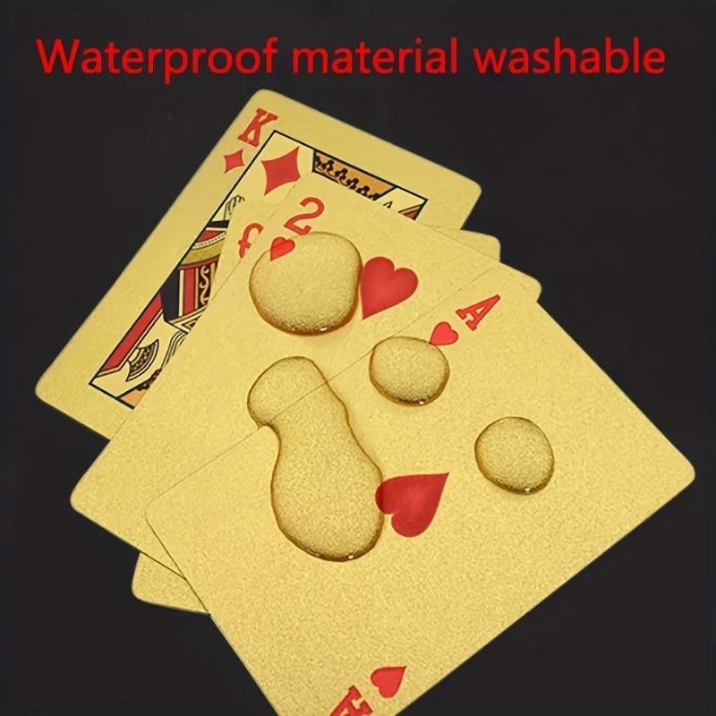 1pc Golden Foil Playing Card Dollar Playing Card Waterproof Washable And Wear-resistant Party Gathering Game Party Supplies playing cards