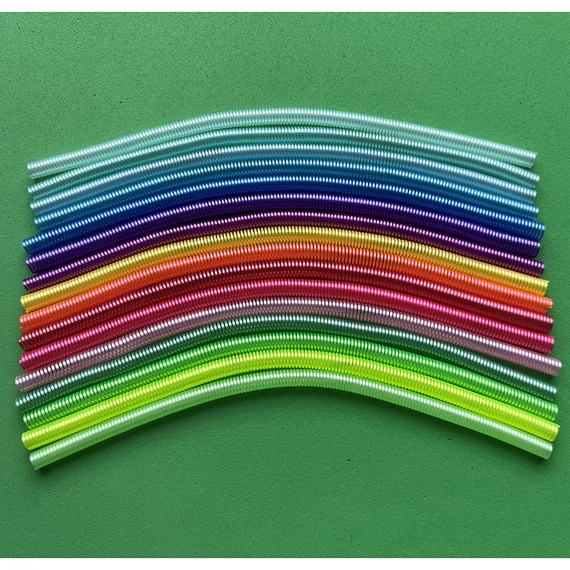 6/12pcs Plastic Pearlescent Colorful folding Spiral Coil for DIY Bracelet or Accessories