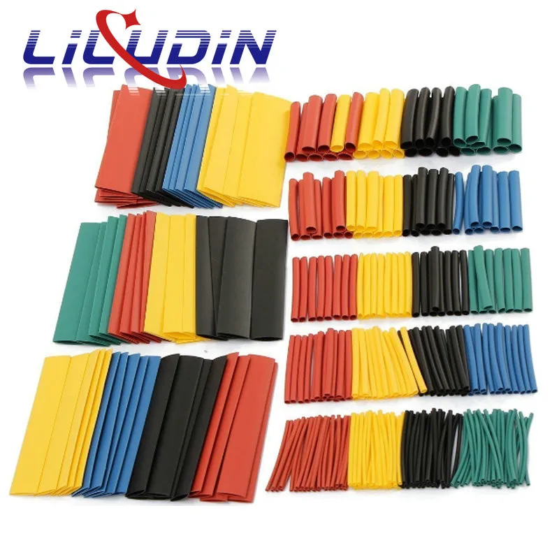 164pcs Set Polyolefin Shrinking Assorted Heat Shrink Tube Wire Cable Insulated Sleeving Tubing Set