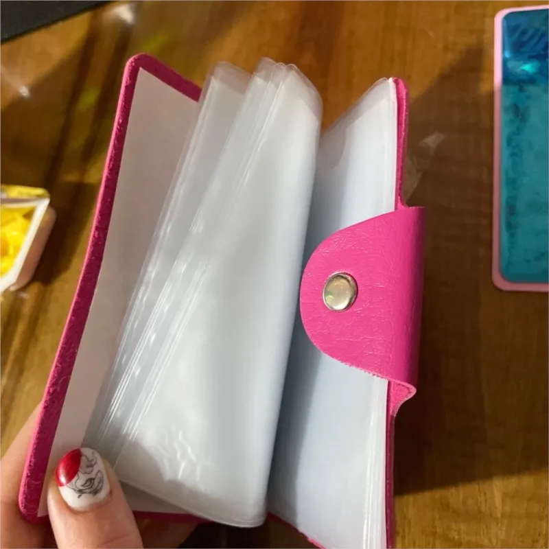 1Pcs Large Rectangular Nail Art Stamping Plate Holder 12X6cm 20Slot Empty Template Storage Organizer PU Leather Nail Plate Case 6