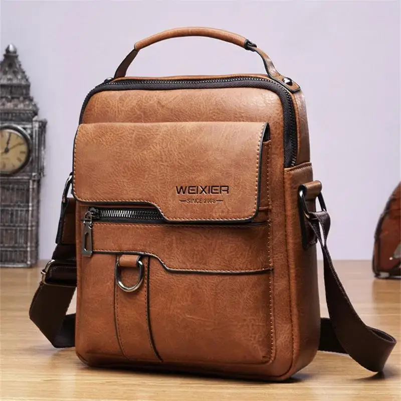Neue Männer Umhängetasche Schulter Taschen Vintage Handtaschen Große Kapazität PU Leder für Mann Messenger Tote