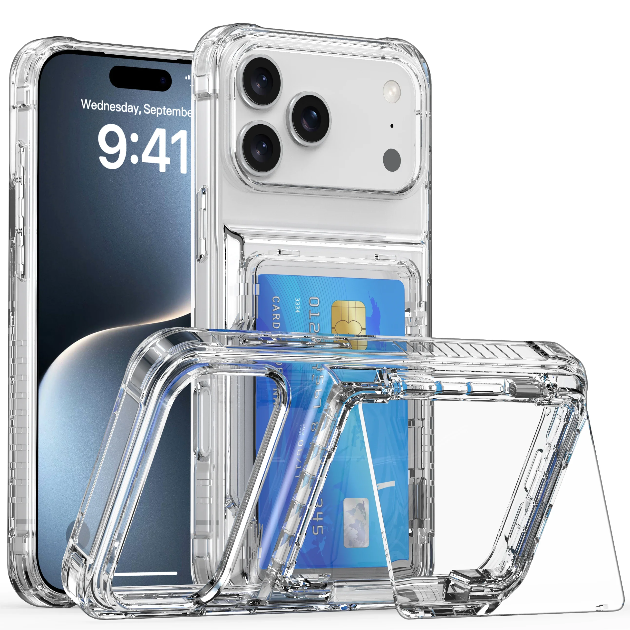 iPhone Clear Hard Case with Card Holder Slot 2
