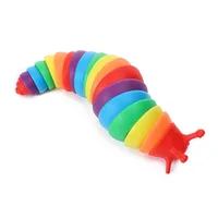 Lindo Caterpillar educativo divertido para niños colores aleatorios llavero complicado dibujos animados babosa descompresión insecto colorido fiesta pequeño regalo - Imagen 4