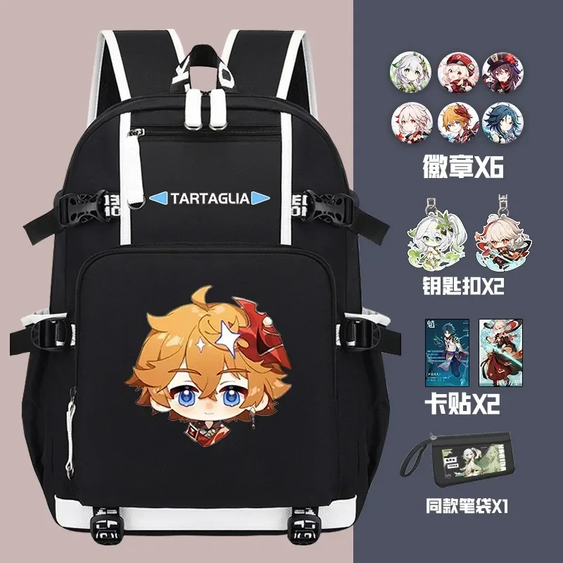 

Anime Genshin Impact Game Cos Tartaglia Shenhe Raiden Shogun Balladeer Yae Miko Etc. Unisex Casual Travel Off-street Backpack