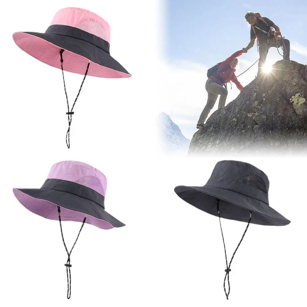 

Summer Fisherman Hat Women Anti-UV Sun Protection Mesh Suncreen Hat Outdoor Portable Hiking Riding Breathable Camping Folda Y1K7