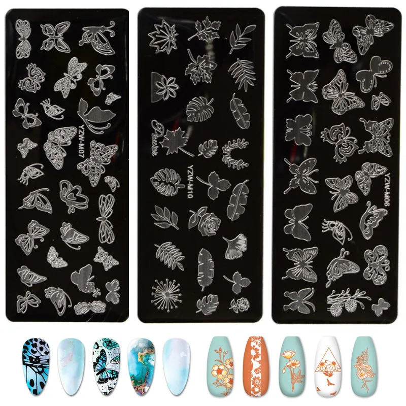 

1Pcs butterfly Nail Art Stamp Nail Stamping Template Flower Geometric Animals DIY Nail Designs Manicure Image Plate Stencil