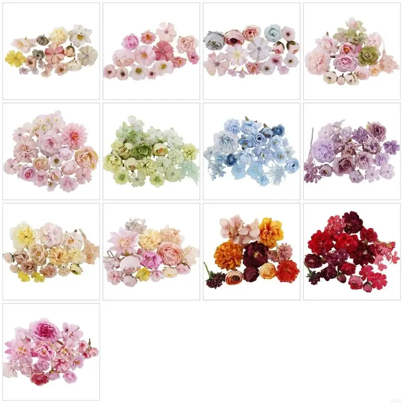 G5GC Durability Silk Flowers Vintage Wedding Supply Ceremony Flower Ornaments