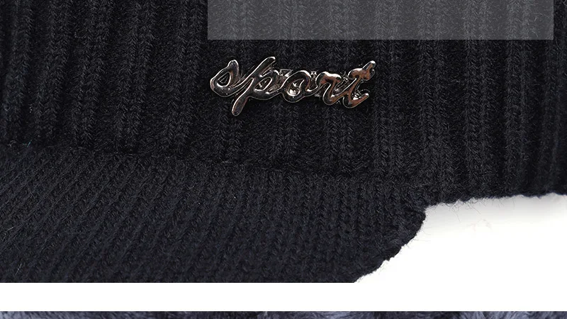 2021 Winter New Cotton cap visor knit beanie Thicken Hedging Cap winter man caps outdoor skullies MEN LETTER GRAPHIC KNIT HAT