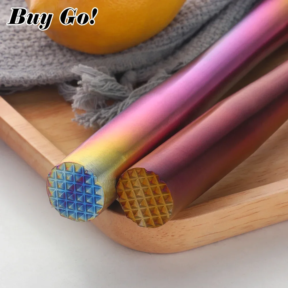 Stainless Steel Wine Mixing Stick Cocktail Muddler Shaker With Crushing Hammer DIY Drink Fruit Crushed Ice Barware Tool bar tools 1/2PCS