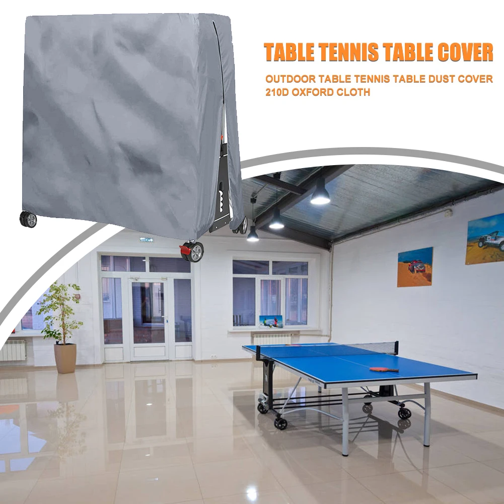 210D Oxford Fabric Table Tennis Cover Dustproof Table Tennis Protector Cover Zipper Heavy Duty for All Weather Protection