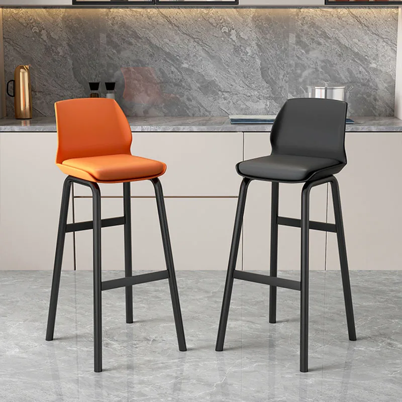 

Luxury Backrest Ergonomic Bar Stools Portable Counter Chair Outdoor Bar Stools Leather Relaxing Sgabello Cucina Home Decoration