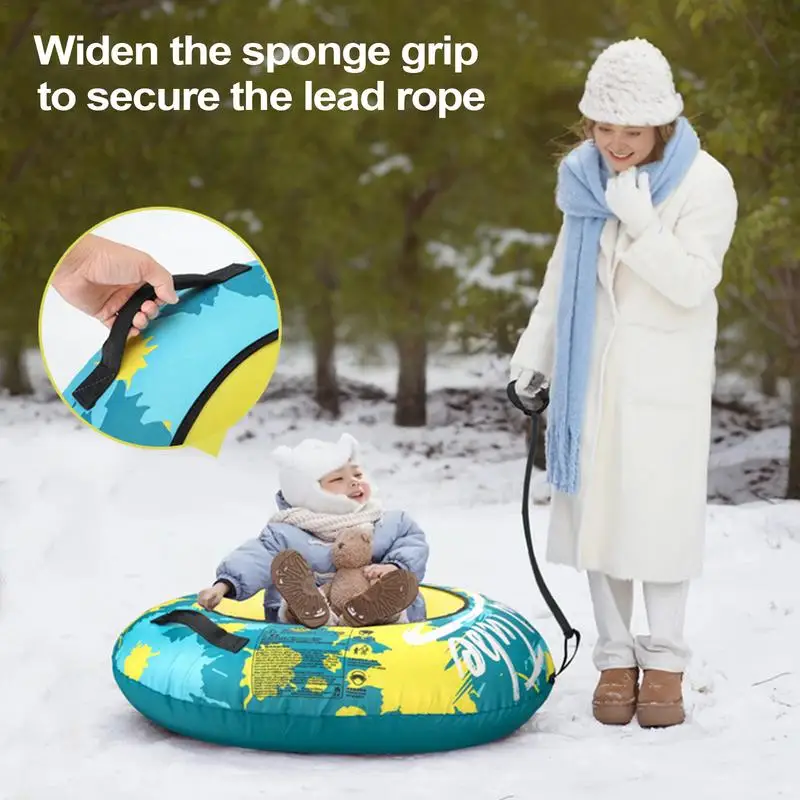 Inflatable Snow Sled Inflatable Winter Sled Tube Heavy Duty Snow Ski Tube For Outdoor Sledding With Thickened Handles And Oxford