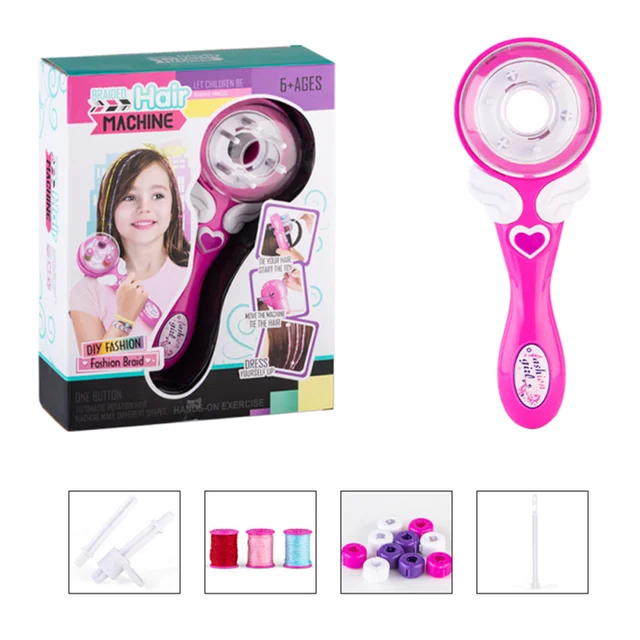 Girls Electric Automatic Hair Braid DIY Stylish Braiding Hairstyle Tool Twist Braider Machine Weave Roller Pretend Kids Toys 2