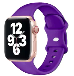 Silicone Sport Waterproof Band for Apple Watch - Vibrant Fitness Bracelet Strap (Purple 25)