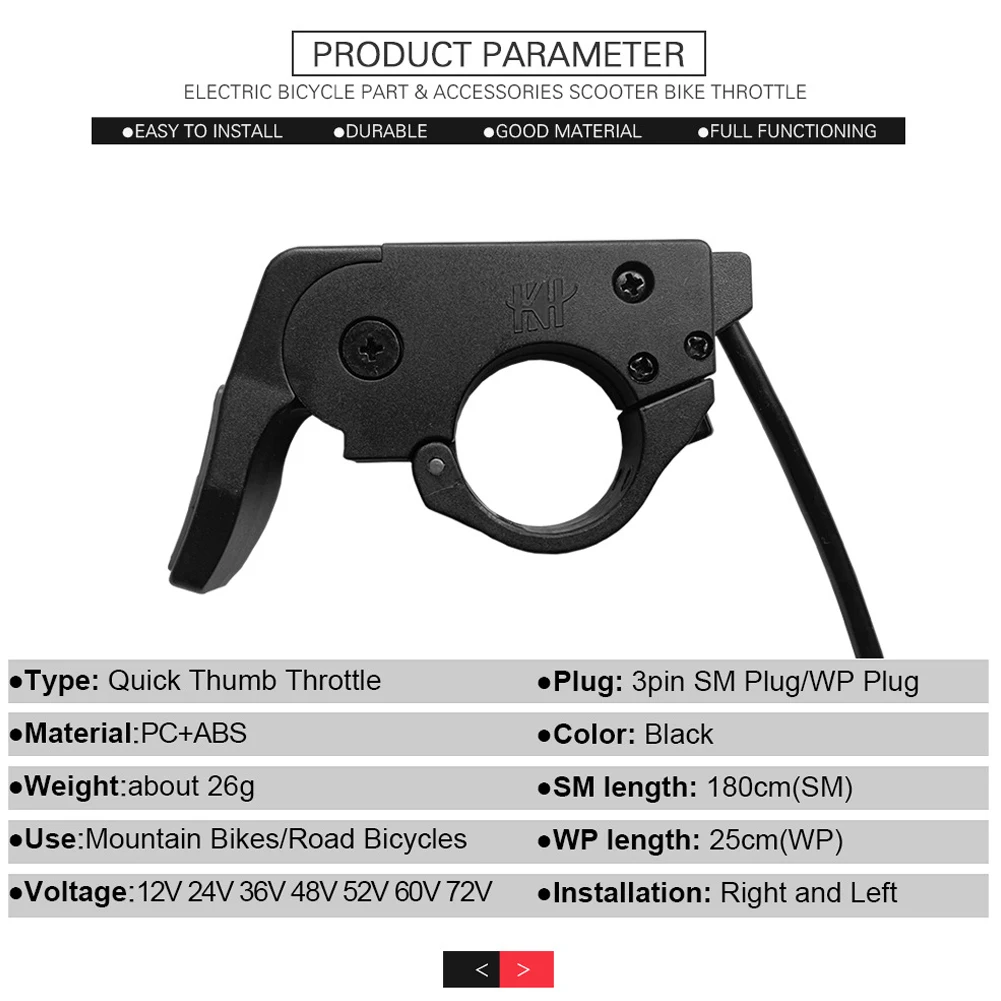 

Throttle Brake Kit E-Bike Controller 24/36/48V 30A 750/1000W 720g/Set 8 PAS LCD GD01 Display Metal+ABS Brand New