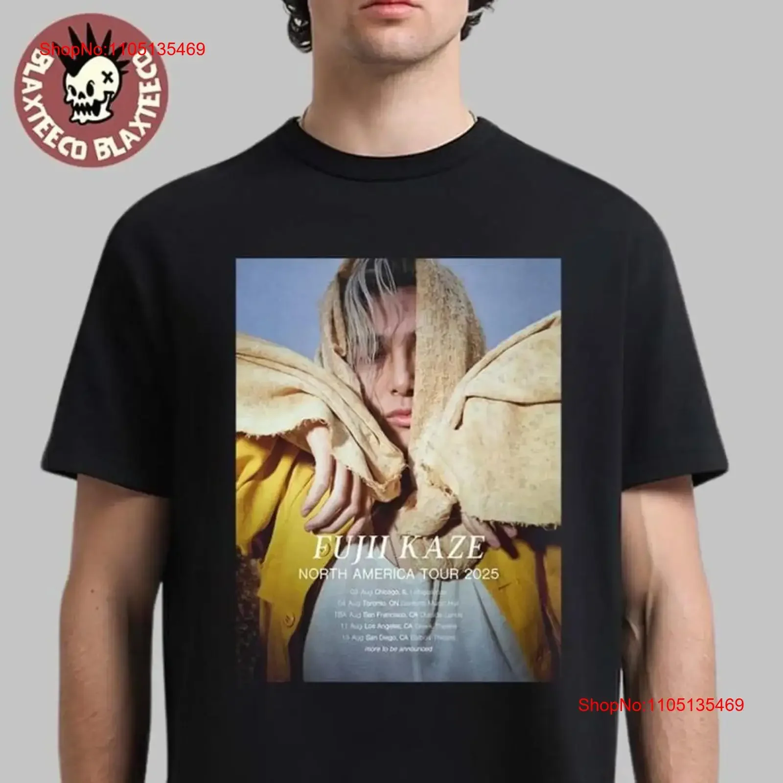 FujiiiKaze NORTH AMERICA TOUR 2025 Tシャツ Fujii Kaze North America Tour 2025 Schedule Dates T Shirt vintage