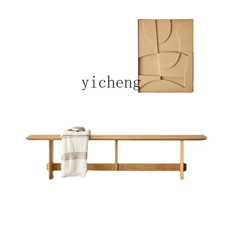 

XL Solid Wood Modern Minimalist Dining Chair Vintage Log Style Japanese Style Footstool