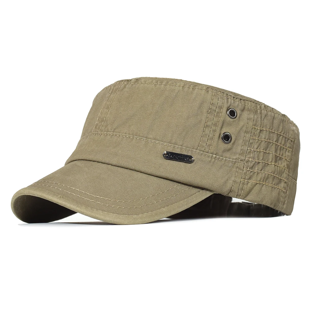 Four Seasons Washed Cotton Flat Caps Men Women Military Vintage Flat Top Hat flat cap flat vintage cap cap hat