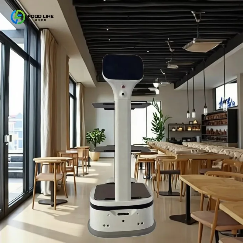 Robot Autonomo per Consegna Cibo a Ristoranti, Pallet Multi-Livello Stabili, Carico Massimo 15kg, Durata di Standby 6-8 Ore - immagine 6